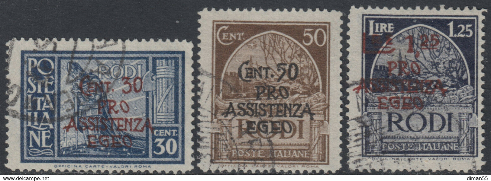 ITALY - EGEO OCC. TEDESCA  N.118-124 - Cat.150 Euro - Usati - Egée (Occ. Allemande)