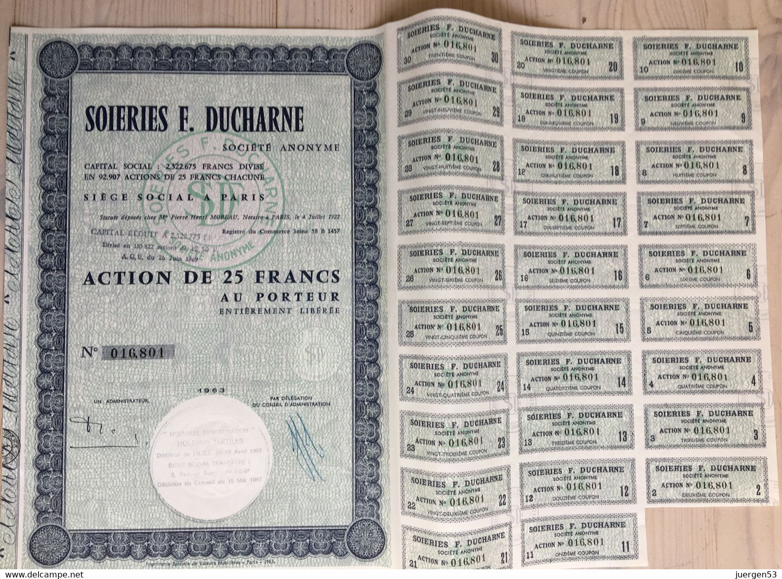 3 X Soieries F. Ducharne S. A. - Textile