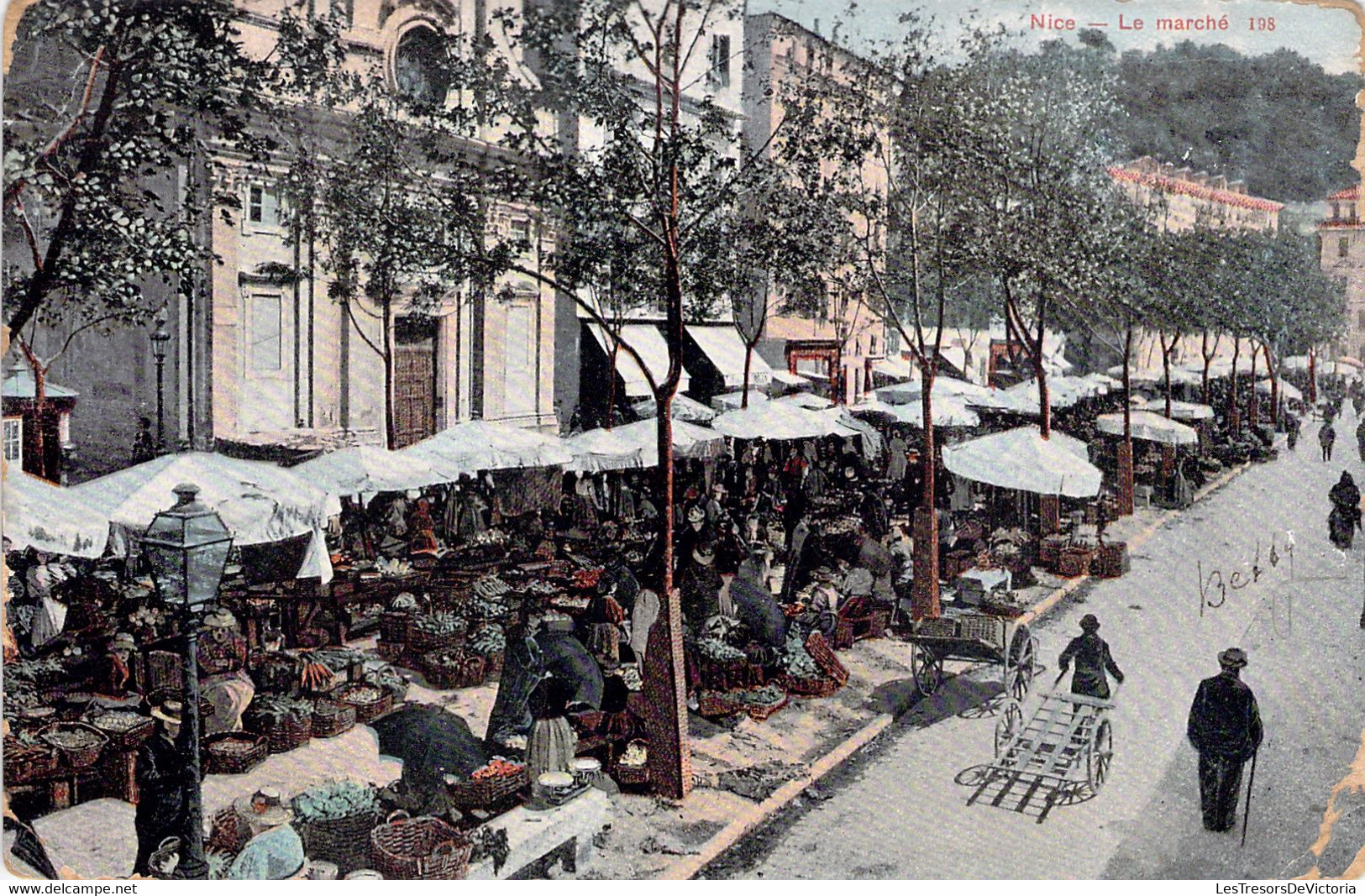 CPA - Nice - Le Marché - Carte Voyagé En 1905 - Markets, Festivals