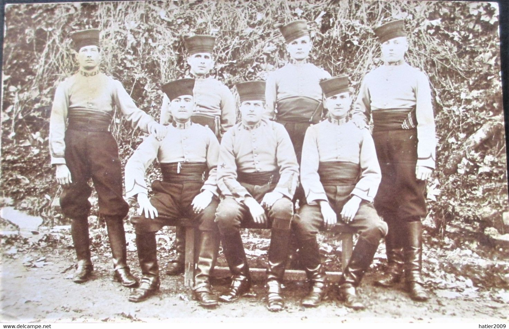 TLEMCEN - Carte Photo Militaire Groupe Zouaves, Spahis, Turcos Du 2eme Régiment Des Chasseurs Afrique En 1918 - Uniformes