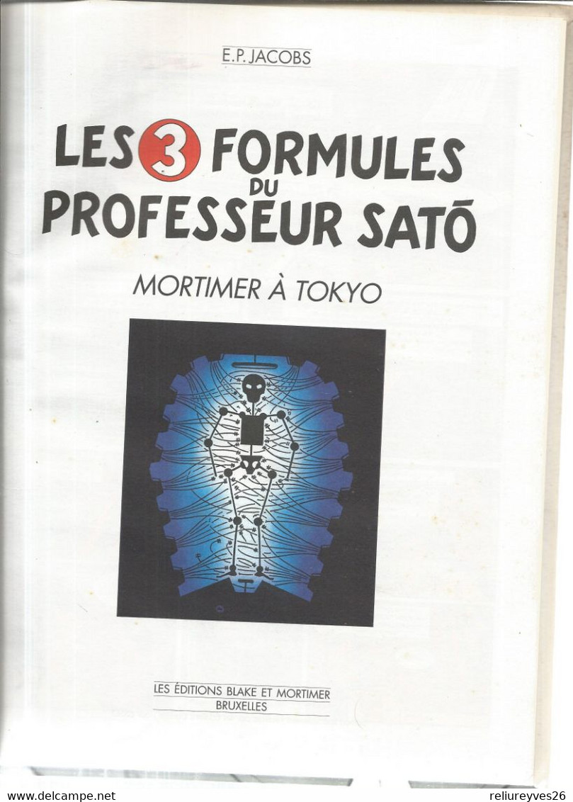Réf.C2 ,T.2,Black Et Mortimer,Les 3 Formules Du Professeur Satô Par E.P. Jacobs,Ed. Black Et Mortimer 1999 , Bruxelles - Jacobs E.P.