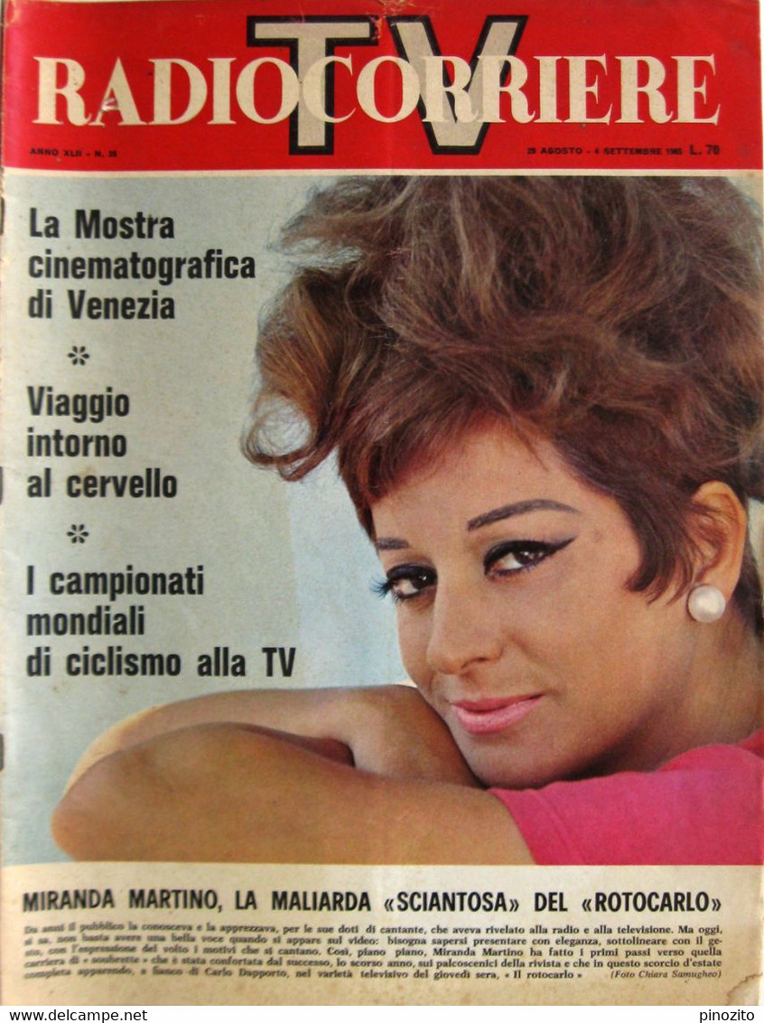 RADIOCORRIERE TV 35 1965 Miranda Martino Ubaldo Lay Luchino Visconti Marisa Bartoli Giulio Macchi Bela Bartòk - Télévision
