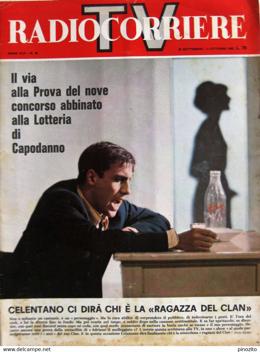 RADIOCORRIERE TV 39 1965 Adriano Celentano Annamaria Xerry De Caro Marcella Pobbe - Televisione