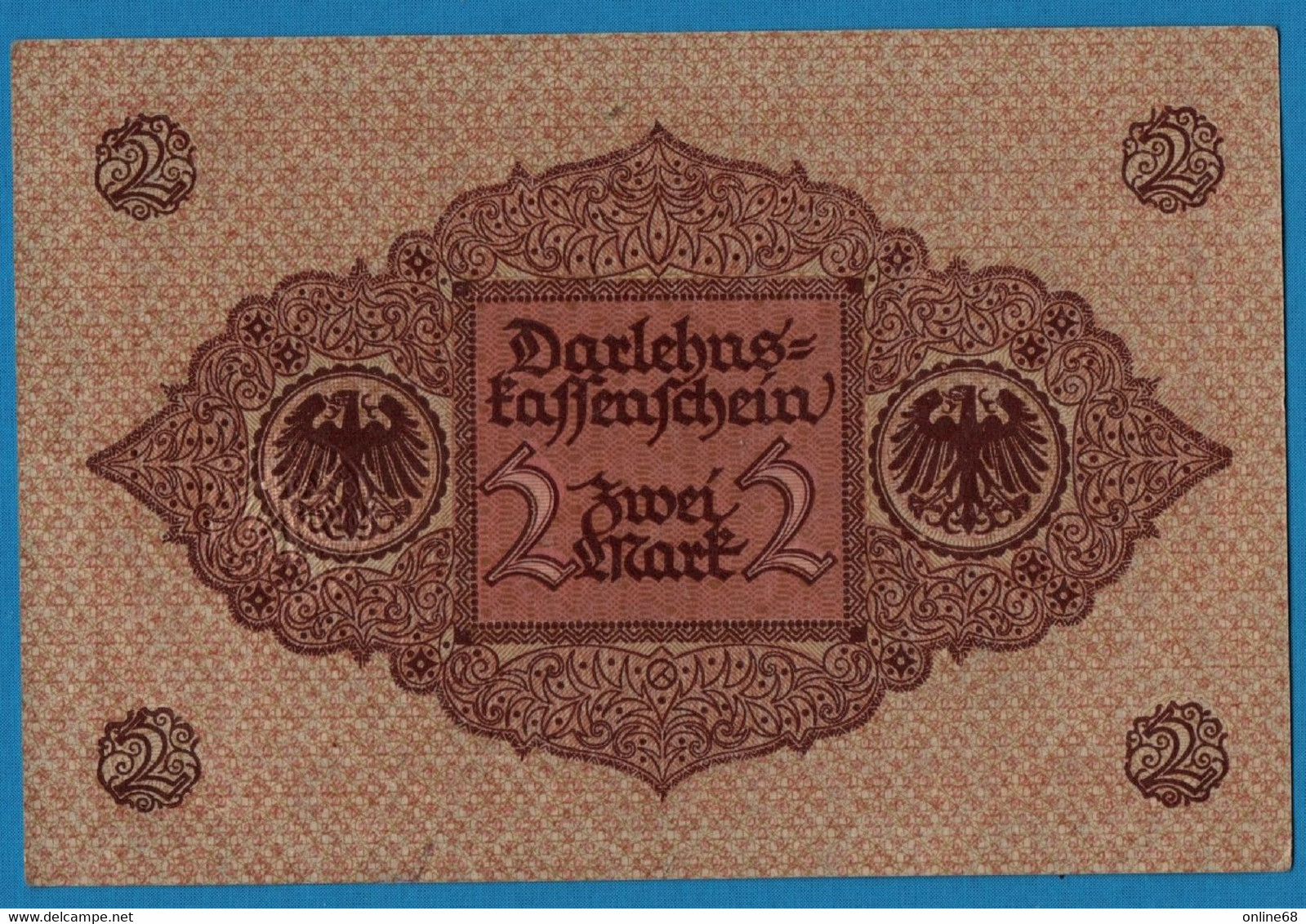 DEUTSCHES REICH 2 MARK 01.03.1920  # 68.221855 P# 59  DARLEHENSKASSENSCHEIN - Administration De La Dette