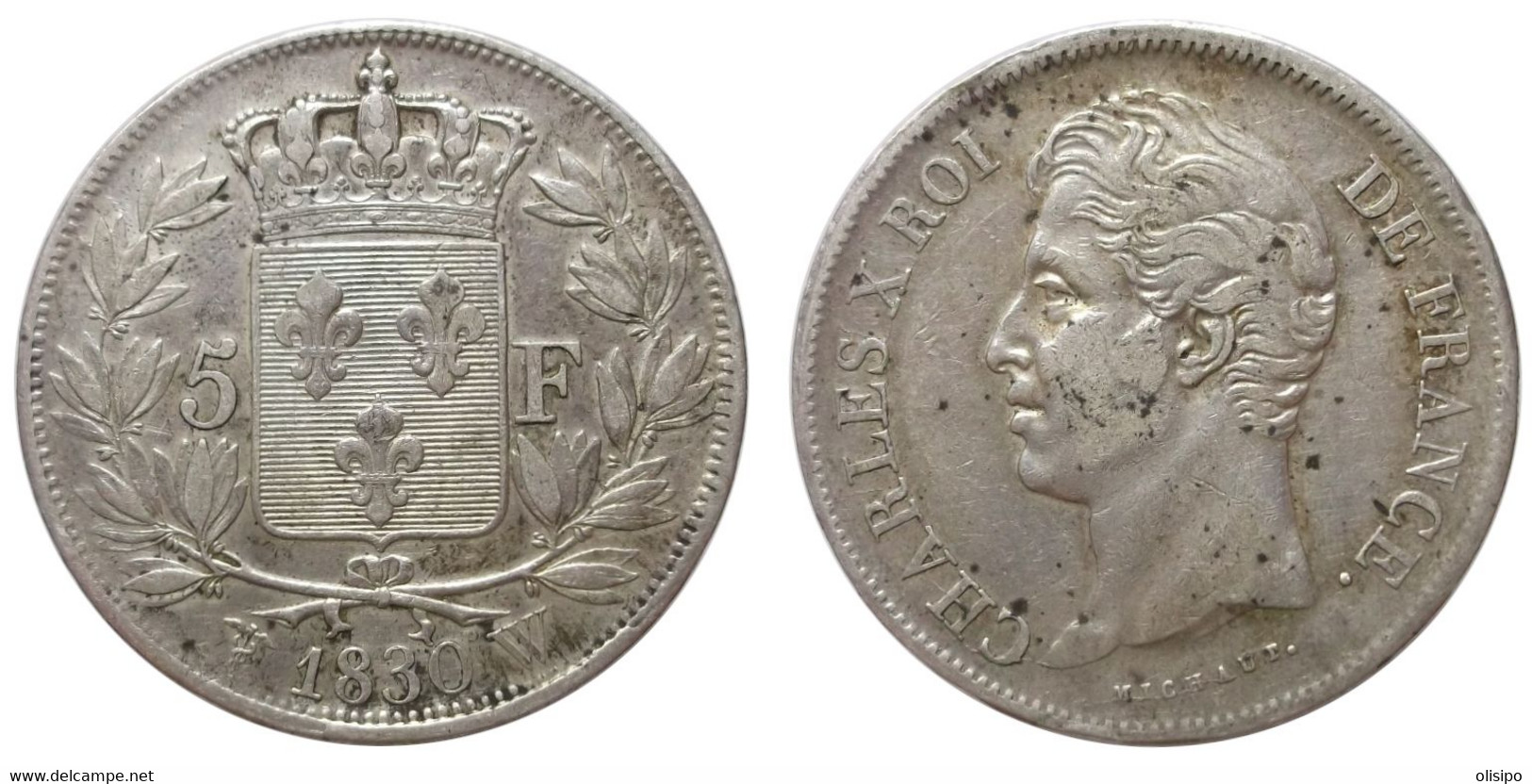5 Francs 1830 W (France) Silver - 5 Francs