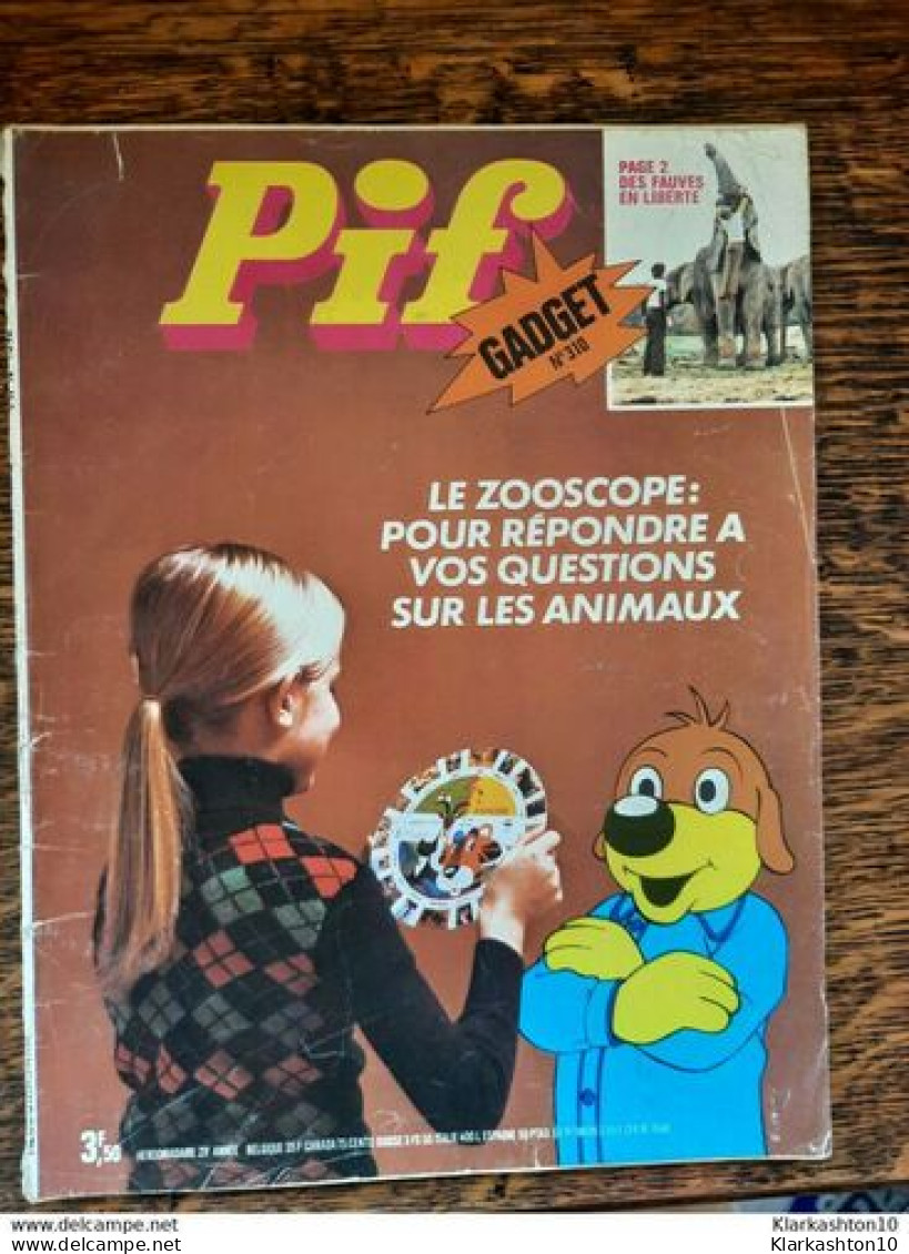 Pif Gadget N° 310 : Le Zooscope / 1975 - Pif Gadget
