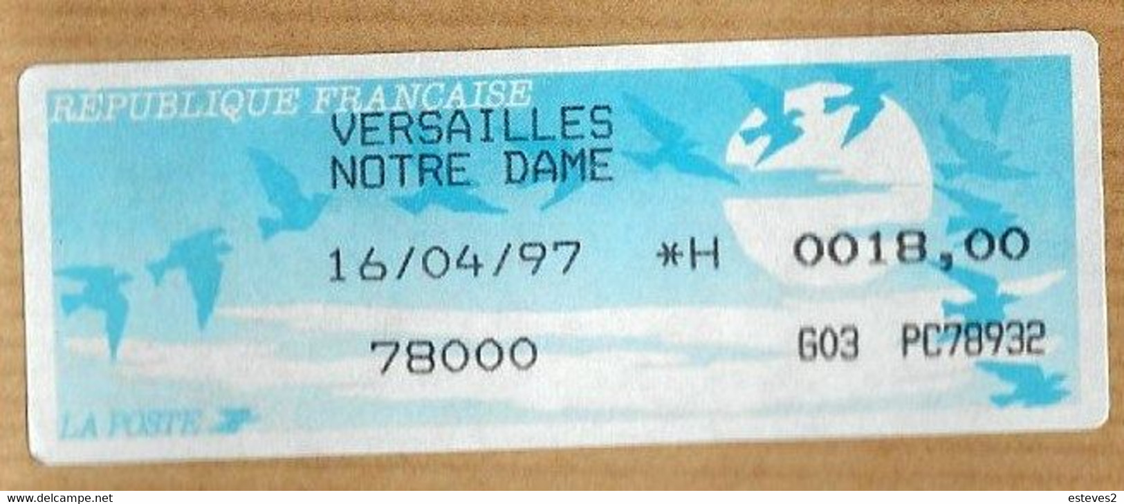 France , 1997 Label , Oiseaux De Jubert , Versailles Notre Dame , Pigeon - 1990 Type « Oiseaux De Jubert »