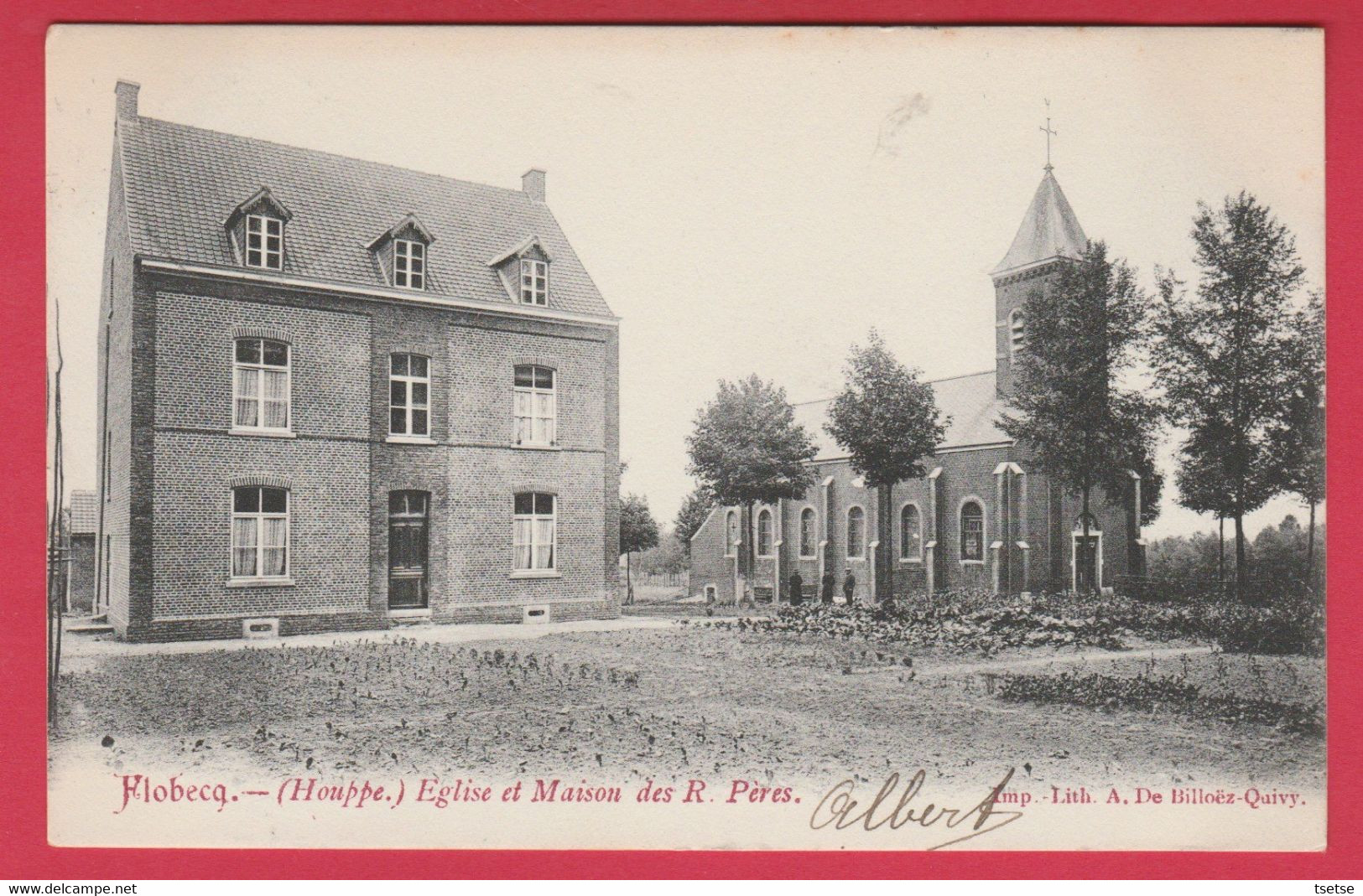 Flobecq ( Houppe ) Eglise Et Maison Des R. Pères - 1906 ( Voir Verso ) - Vloesberg
