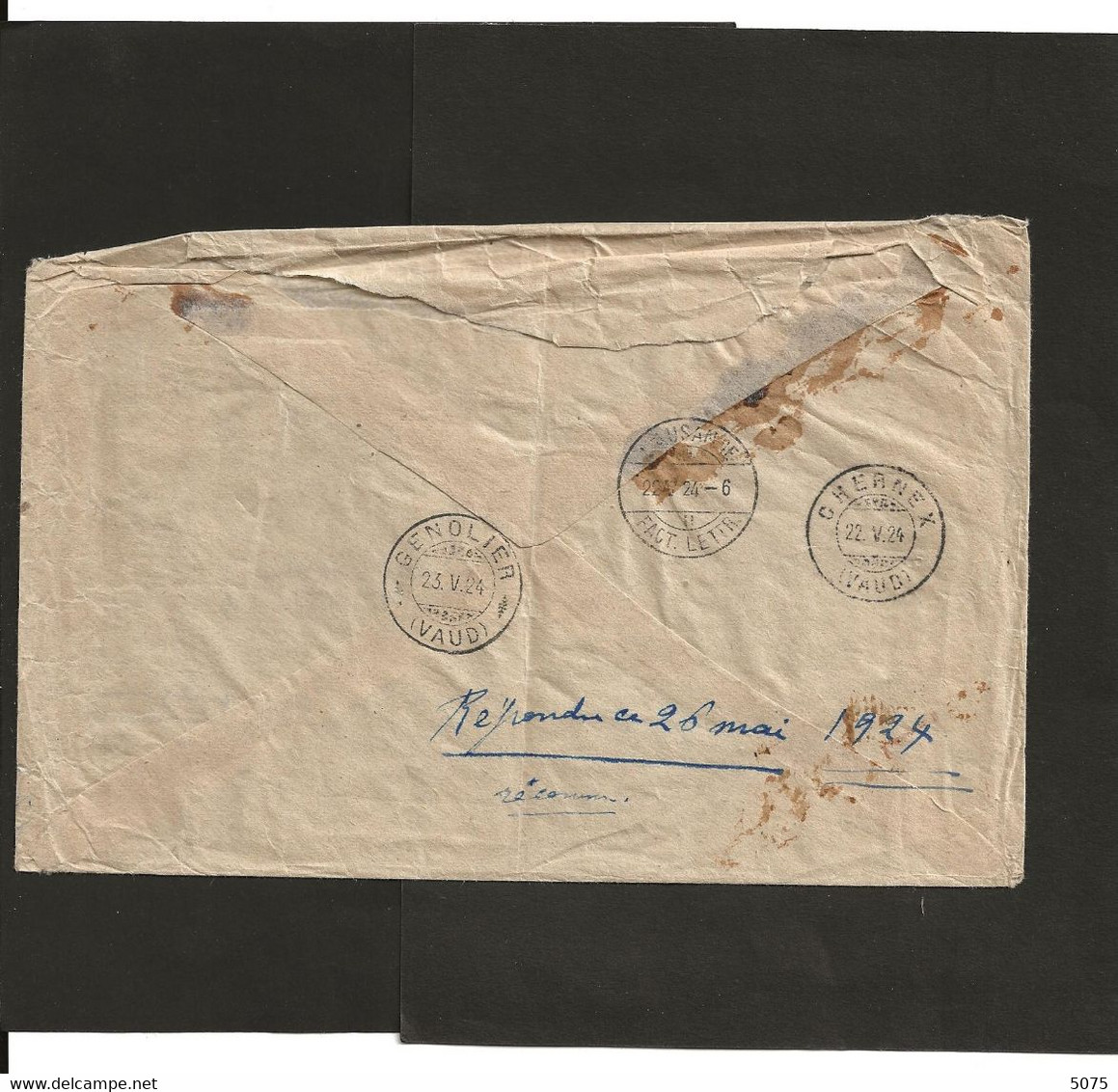 15.5.1924  Yvert 244 (réexpédiée Plusieurs Fois !! ) - Lettres & Documents