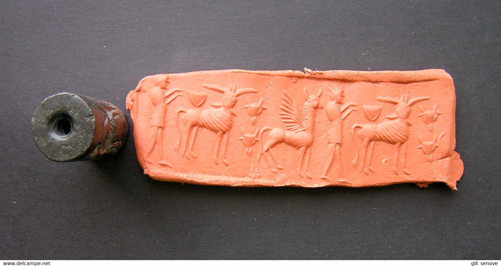 Ancient Hittite Stone Cylinder Seal - Archaeology