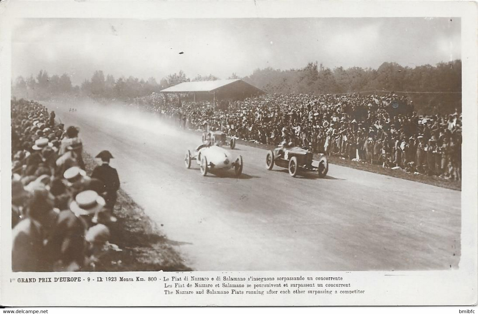 1er Grand Prix D'Europe 9-IX-1923 MONZA - La Fiat De Nazzaro Et Salamano Se Poursuivent Et Dépassent Un Concurrent - Grand Prix / F1