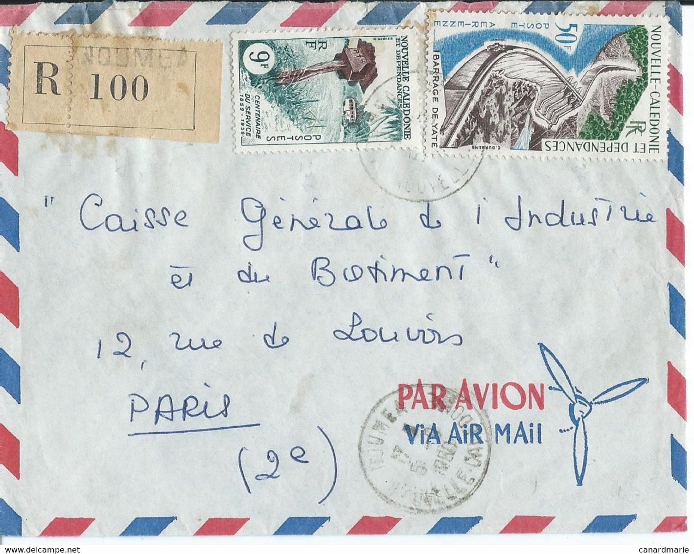 LETTRE RECOMMANDEE PAR AVION 1960 - Briefe U. Dokumente