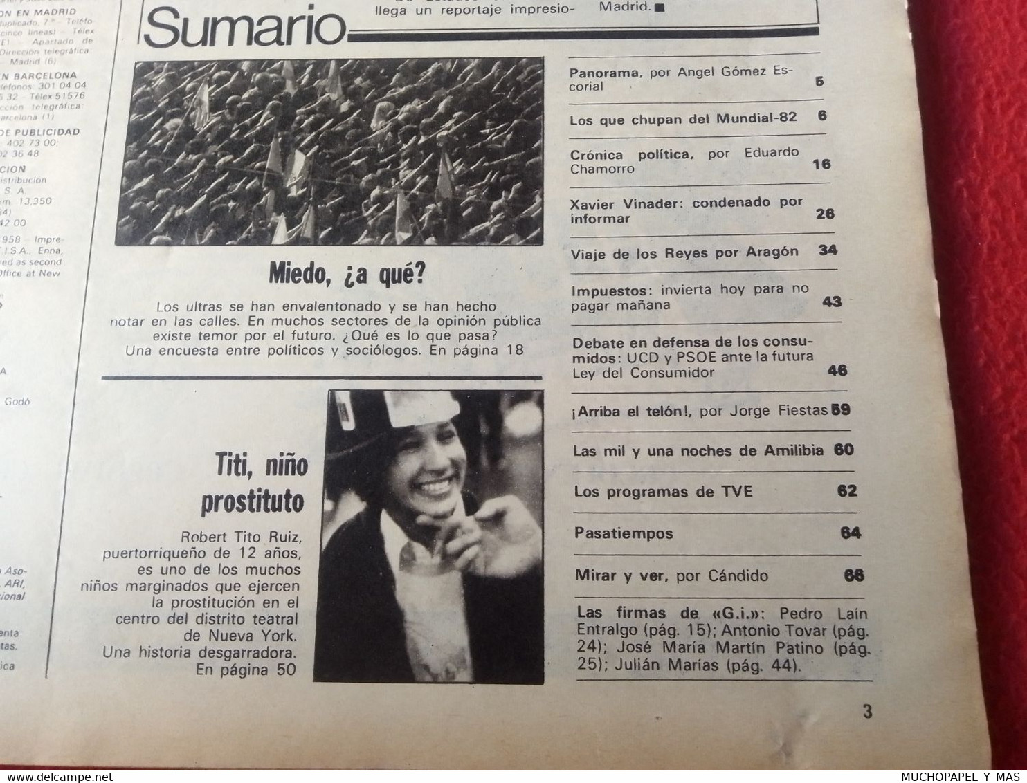 REVISTA MAGAZINE GACETA ILUSTRADA Nº 1313 DIC. 1981 MUNDIAL ESPAÑA 1982 82 FÚTBOL FOOTBALL EXTREMA DERECHA ATARI.....ETC - [2] 1981-1990