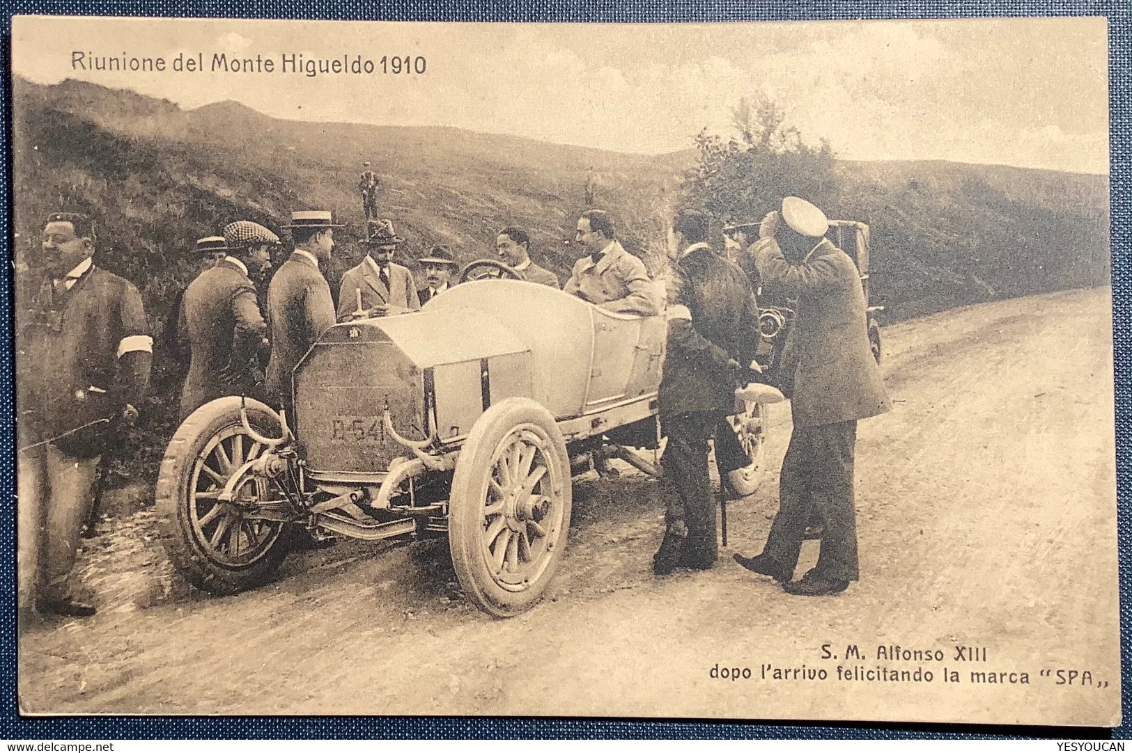 1910 SPA RIUNIONE MONTE IGUELDO ALFONSO XIII (Car Racing San Sebastian Spain Ppc Cartoline Automobile - Guipúzcoa (San Sebastián)