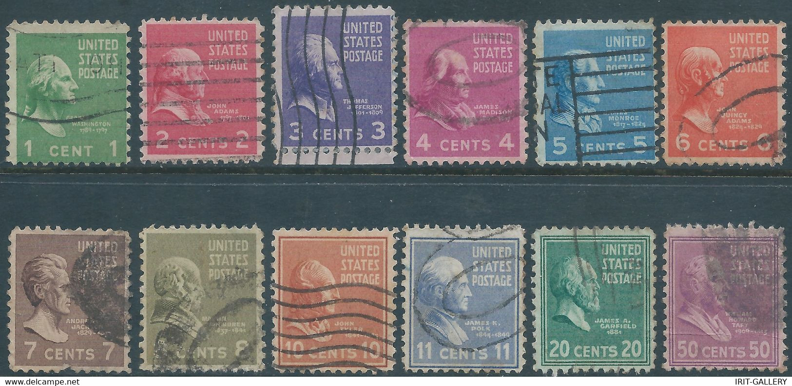 United States,U.S.A,1938 -1939 Presidential Issue,Used - Usados