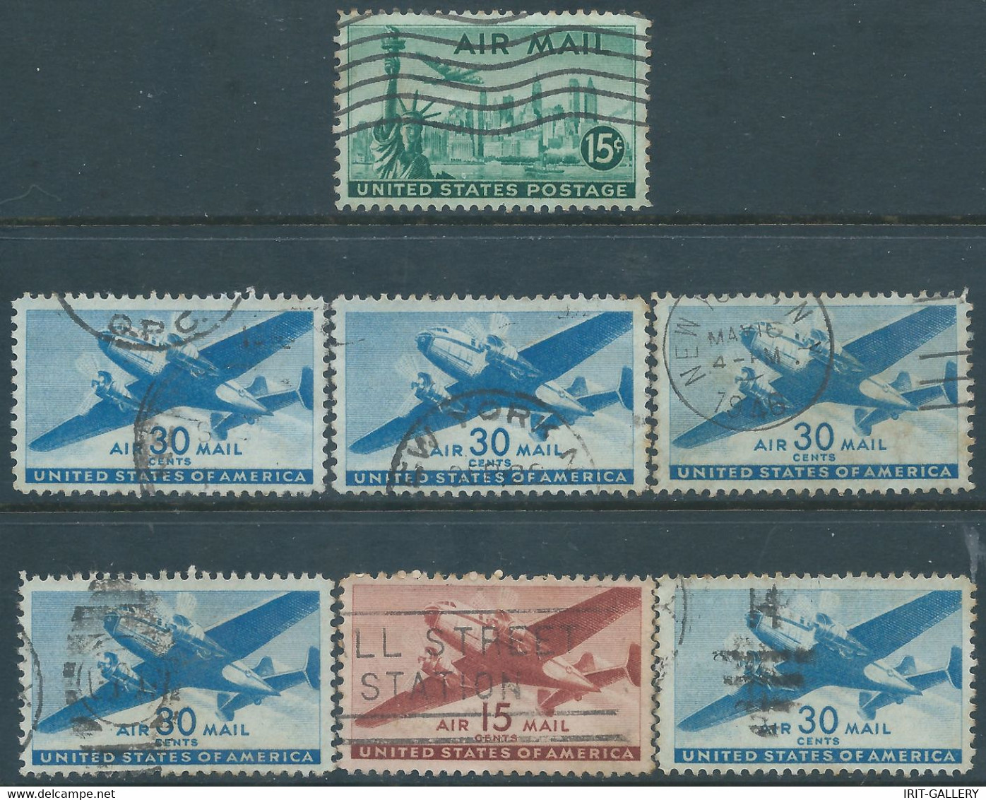 United States,U.S.A, AIR MAIL,Obliterated - 1a. 1918-1940 Gebraucht