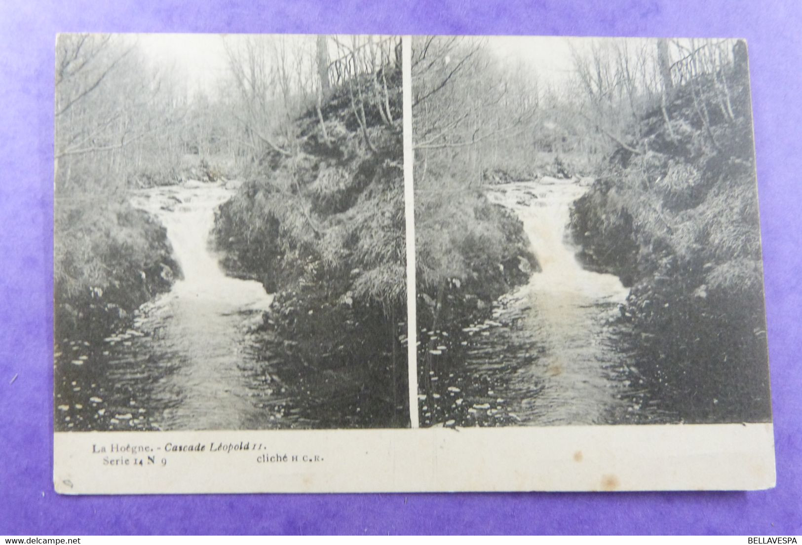 Stereokaart  La Hoëgne, Stereoscopique  Serie 14- N°4 & N°9 -2 X Cpa Cascade Léopold & Cascatelles Spa - Stereoscope Cards