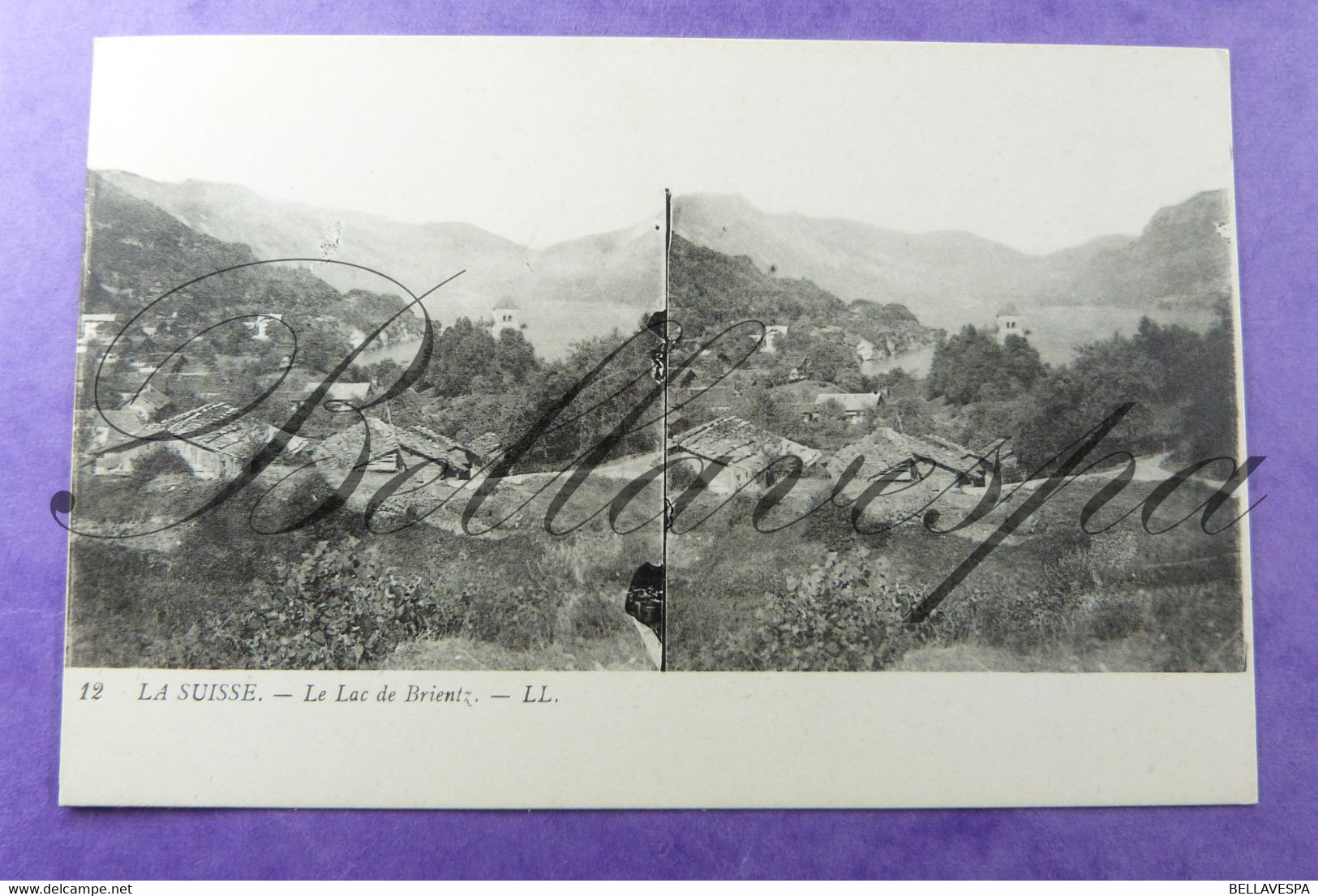 La Suisse Lac De Thoune & Lac De Brientz  Stereokaart  Stereoscopique Edit L.L. Paris - Stereoscope Cards