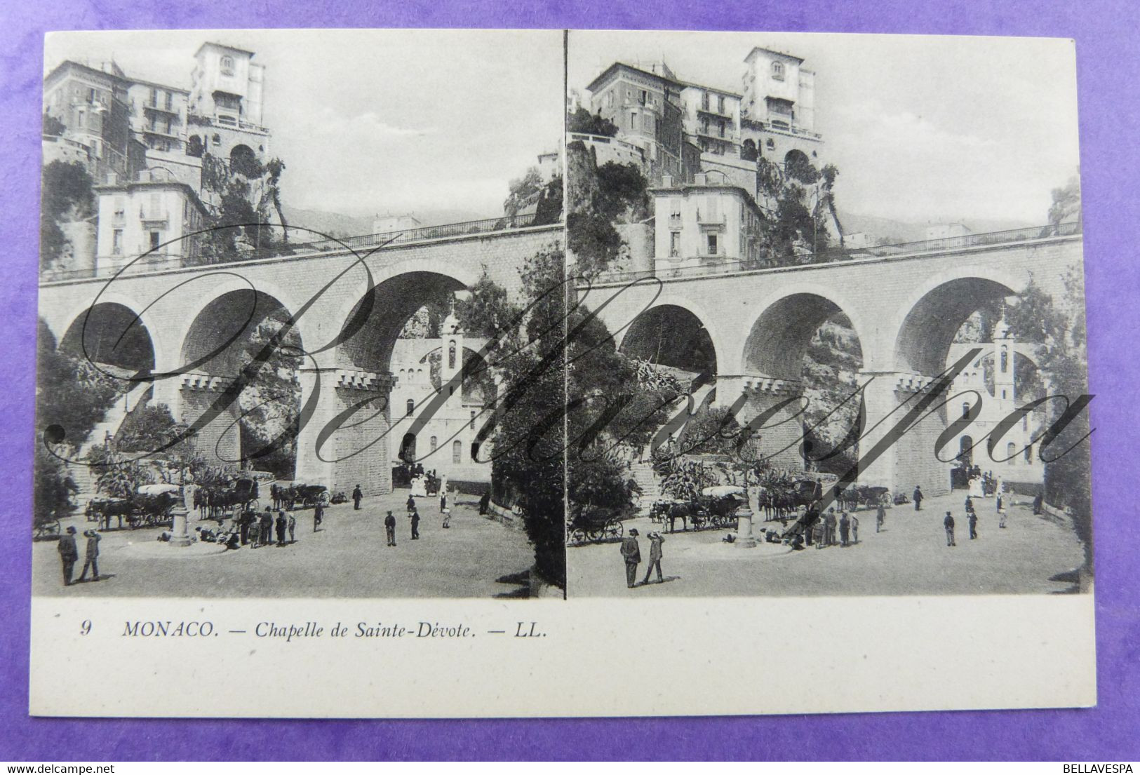 Monaco. Palais Du Prince & Chapell Sainte-Dévote  Stereokaart  Stereoscopique Edit L.L. Paris- 2 X Cpa - Stereoscope Cards