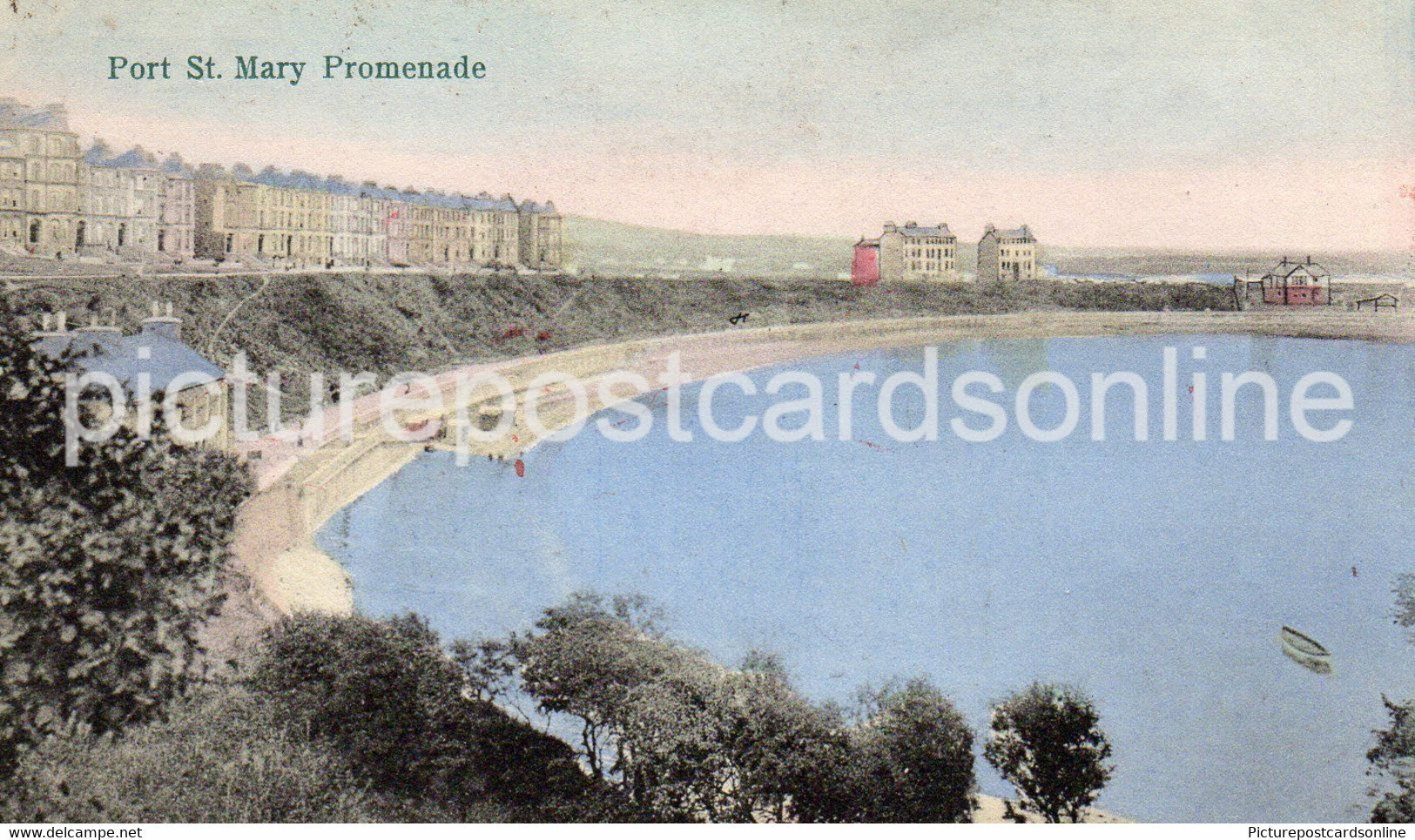 PORT ST MARY PROMENADE OLD COLOUR POSTCARD ISLE OF MAN - Isle Of Man