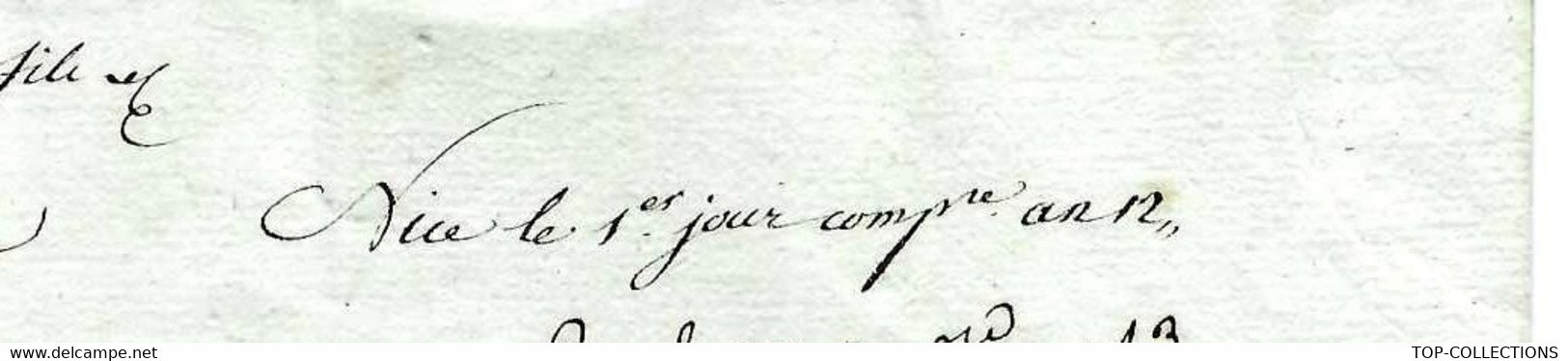 1805 LETTRE DE COMMERCE NAVIGATION DENREES Baptiste Guide à Nice Pour Bousquet à Agde SUPERBE MARQUE NICE V.SCANS - 1801-1848: Voorlopers XIX