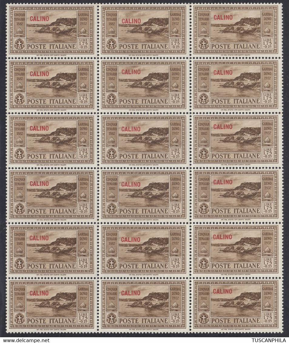 1932 Blocco Di 18 Valori Sass. 24 MNH** Cv 2520 - Egée (Calino)