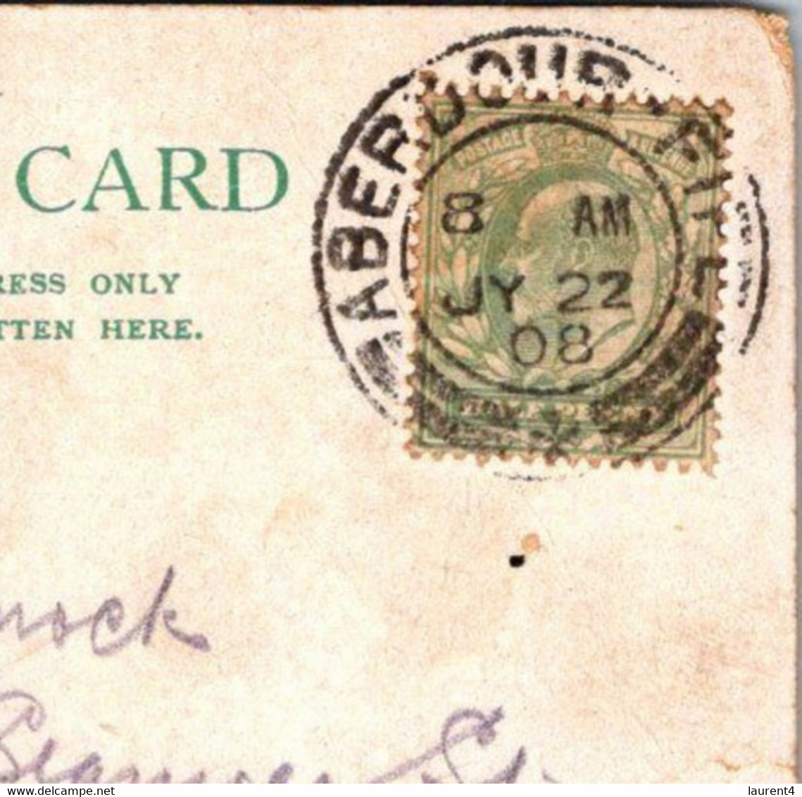 (4 H 17) Very Old Postcard (posted 1908 To Glasgow) UK - Scotland - Aberdour - Fife