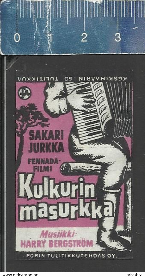 FILM AFFICHE KULKURIN MASURKKA  ACCORDEON ACCORDIONIST ACCORDÉON AKKORDEON MOVIES PICTURES CINEMA Finnish Matchbox Label - Scatole Di Fiammiferi - Etichette