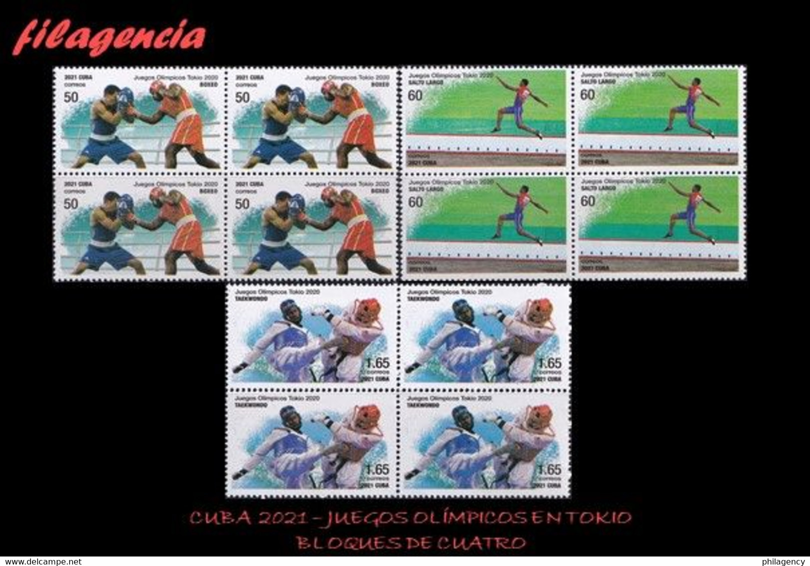 CUBA. BLOQUES DE CUATRO. 2021-11 JUEGOS OLÍMPICOS EN TOKIO - Unused Stamps