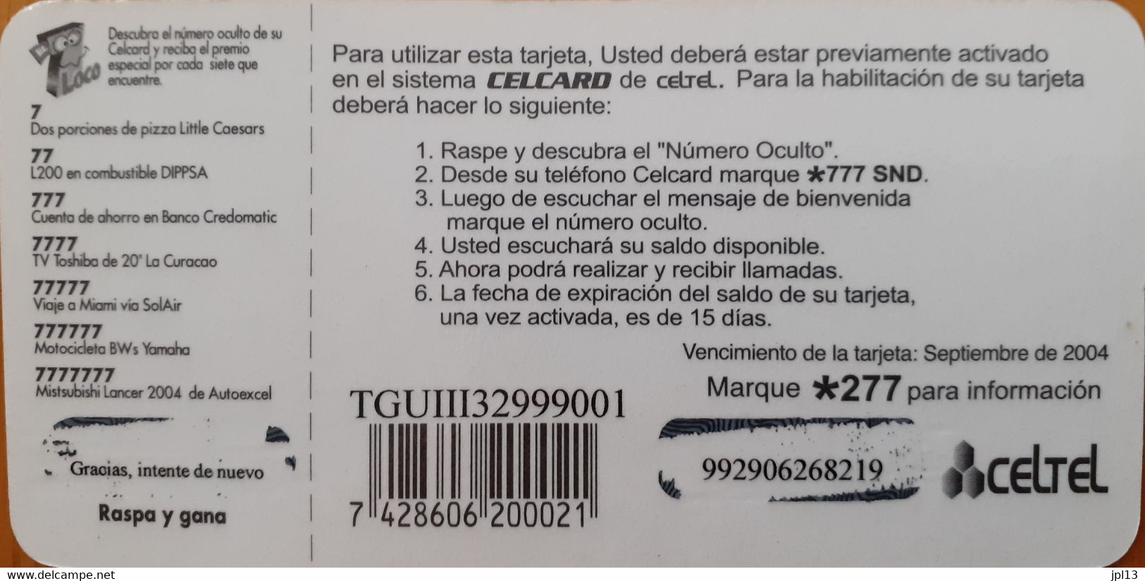 Recharge GSM Honduras Telcel Hablemos De Ganar L150 - Honduras