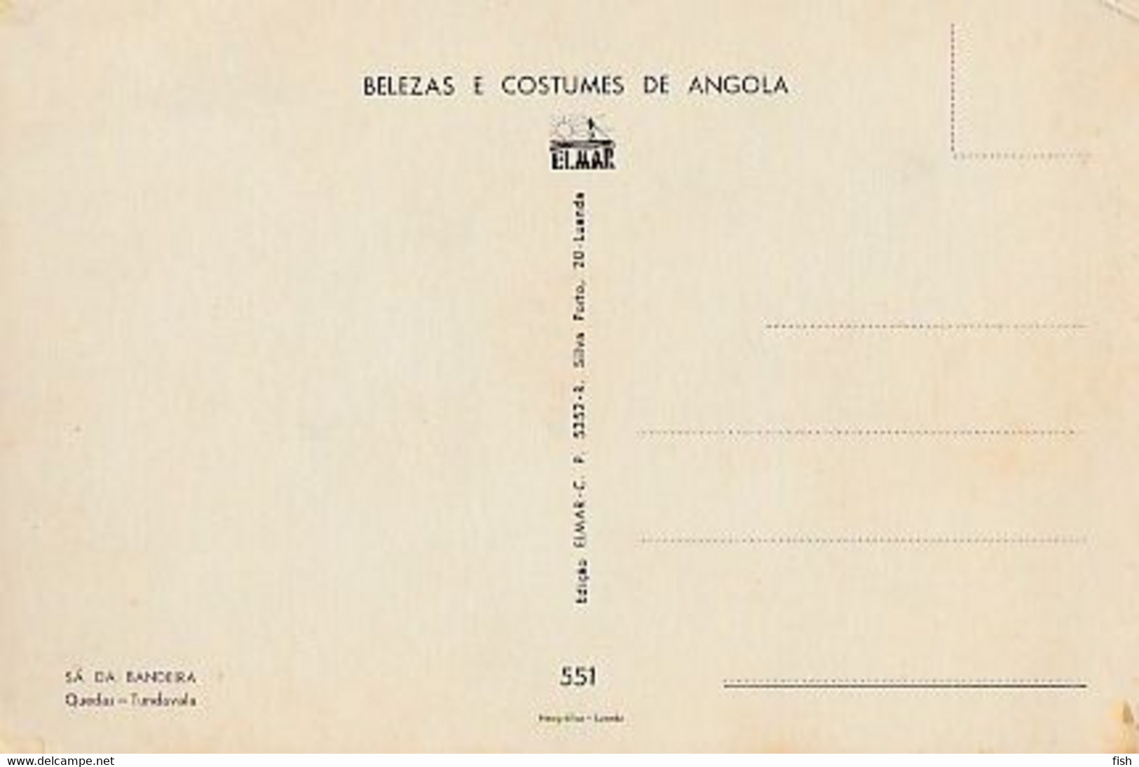 Angola ** & Postal, Belezas E Costumes De Angola, Sá Da Bandeira, Quedas, Tundavala (551) - Angola
