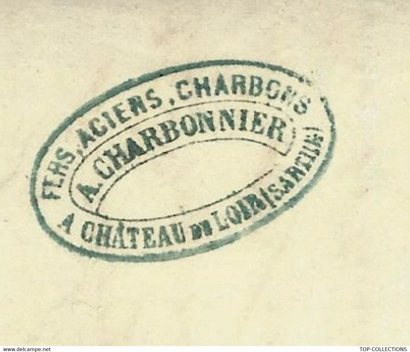 1861 TIMBRE EMPIRE Sur LETTRE ENTETE CHARBONNIER CHATEAU DU LOIR SARTHE   Pour Mr Doré Maître De Forges Le Mans B.E. - 1849-1876: Klassik