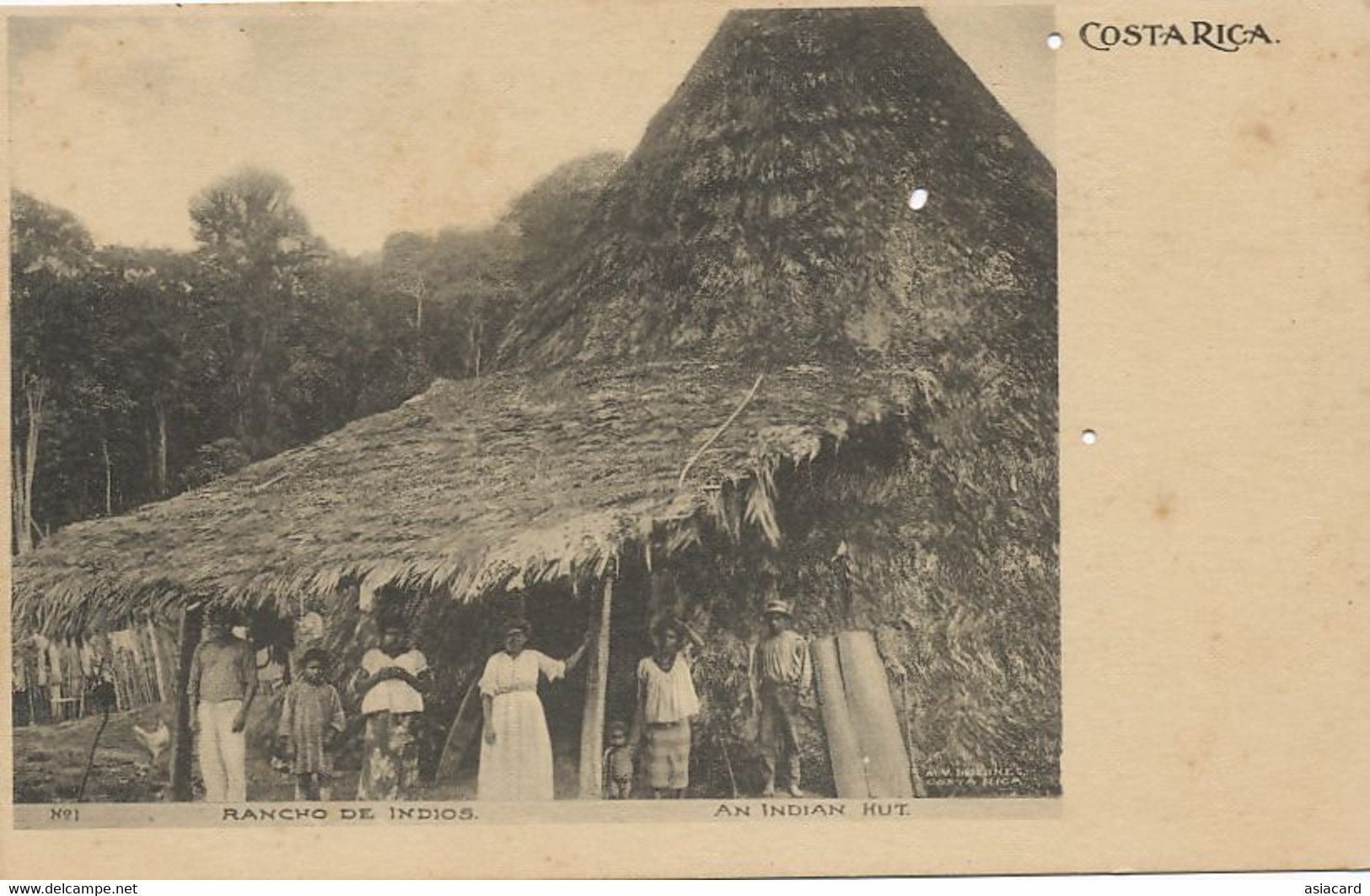 Rancho De Indios An Indian Hut  Undivided Back Before 1903 - Costa Rica