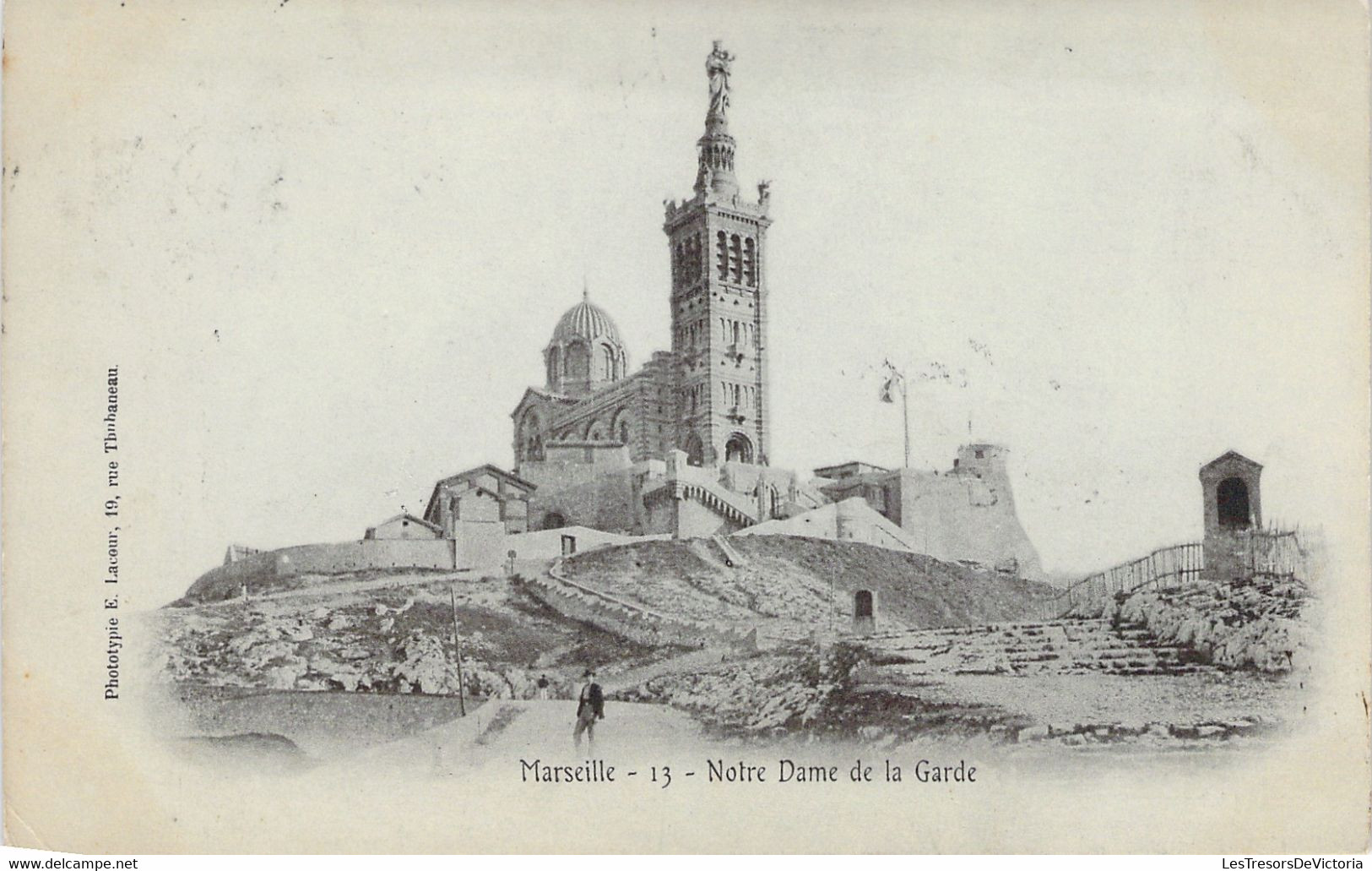 CPA Marseille - Notre Dame De La Garde - Oblitéré à Marseille En 1903 - Notre-Dame De La Garde, Lift En De Heilige Maagd