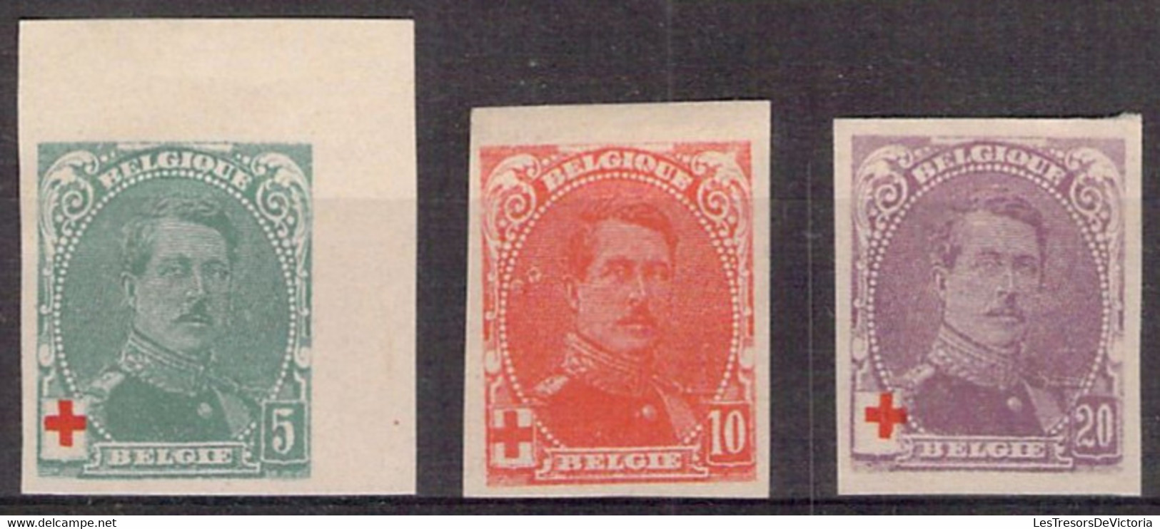 COB 129/31 * Non Dentelé - 1914 - Cote 120 COB 2022 - 1914-1915 Rotes Kreuz