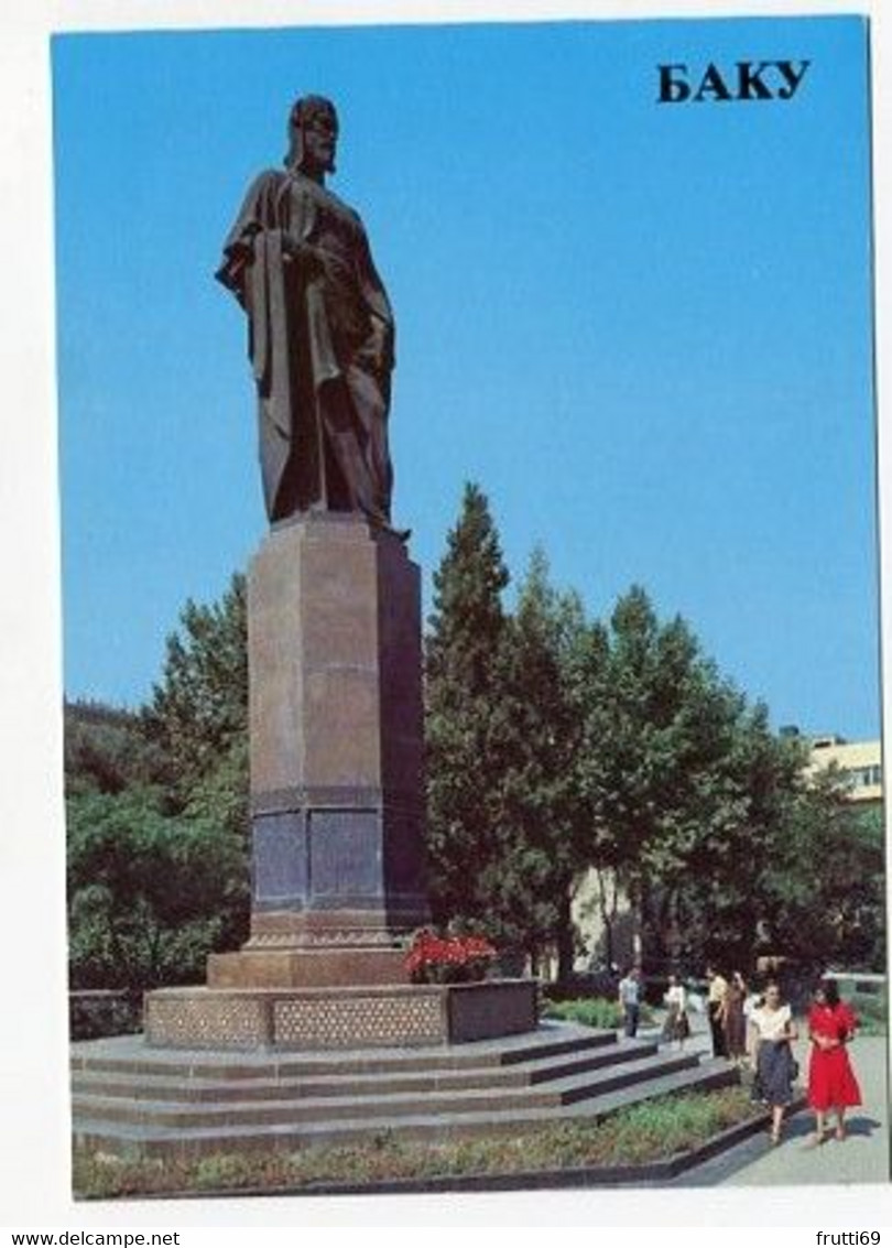 AK 051763 AZERBAIDJAN - Baku - Monument To Nizami Gianjevi - Azerbaïjan