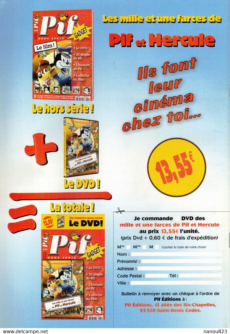 AVEC SUPPLEMENT 16 PAGES MONSTERN HOTEL N° 3 PIF GADGET N° 09 DU 30 MARS 2005 JULES SITRUK TRELAWNEY NESTOR ET POLUX - Pif & Hercule