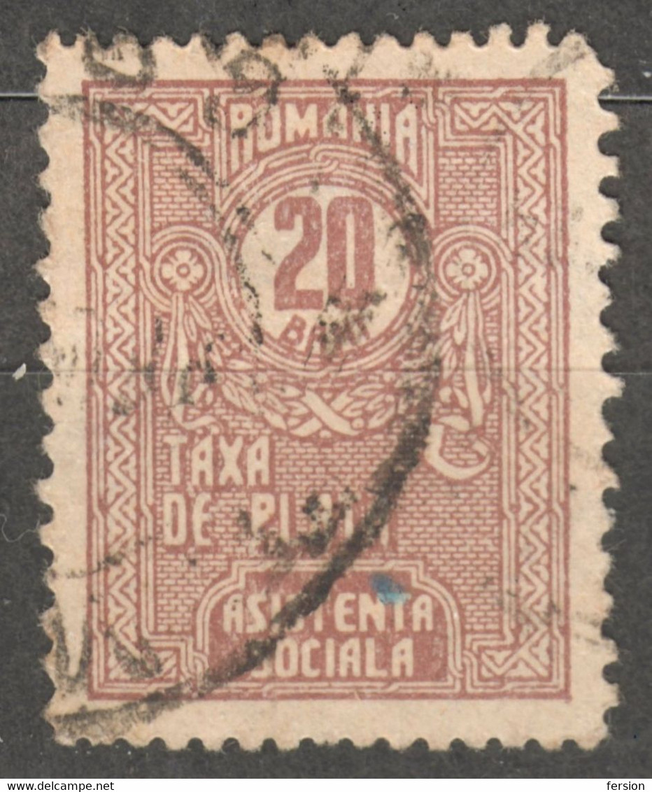 Romania Stempelmarke / TAXA - DE PLATA ASISTENTA SOCIAL - Fiscal Tax Revenue Stamp 20 BANI - Steuermarken
