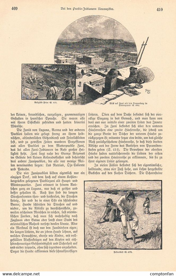 A102 1057 Hesse-Wartegg Pueblo Indianer Mexiko Artikel / Bilder 1886 !! - Otros & Sin Clasificación