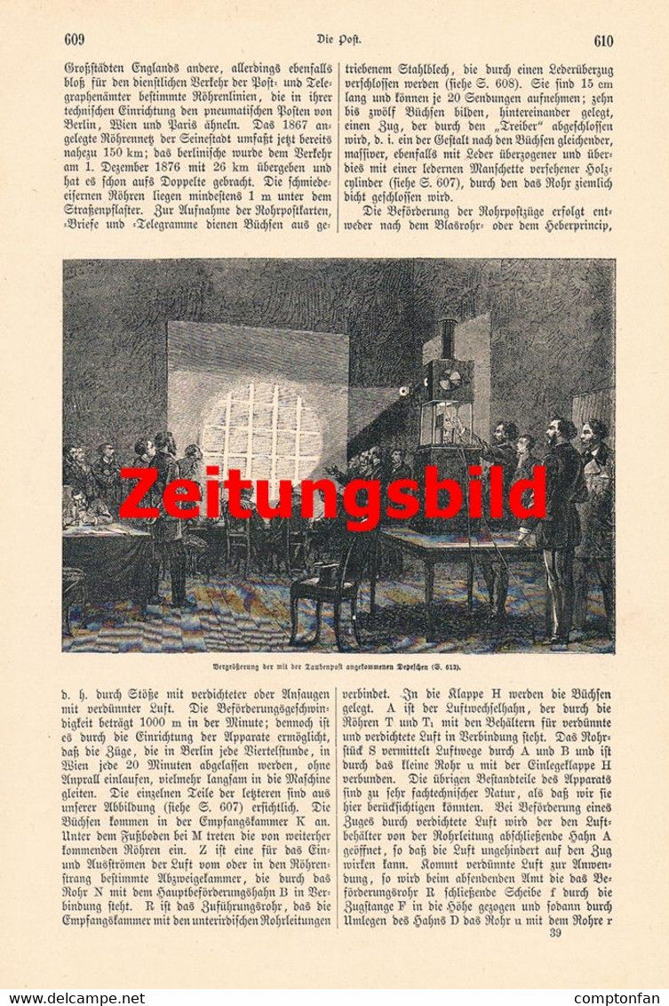 a102 1060 Katscher Post Postwesen Kulturbild Artikel / Bilder 1887 !!