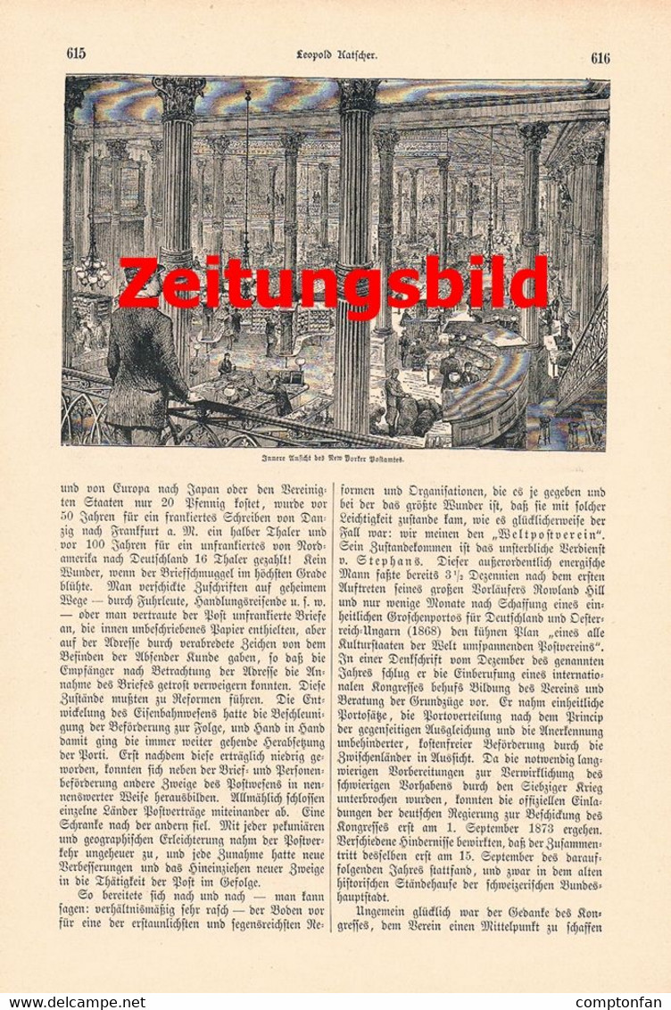 a102 1060 Katscher Post Postwesen Kulturbild Artikel / Bilder 1887 !!