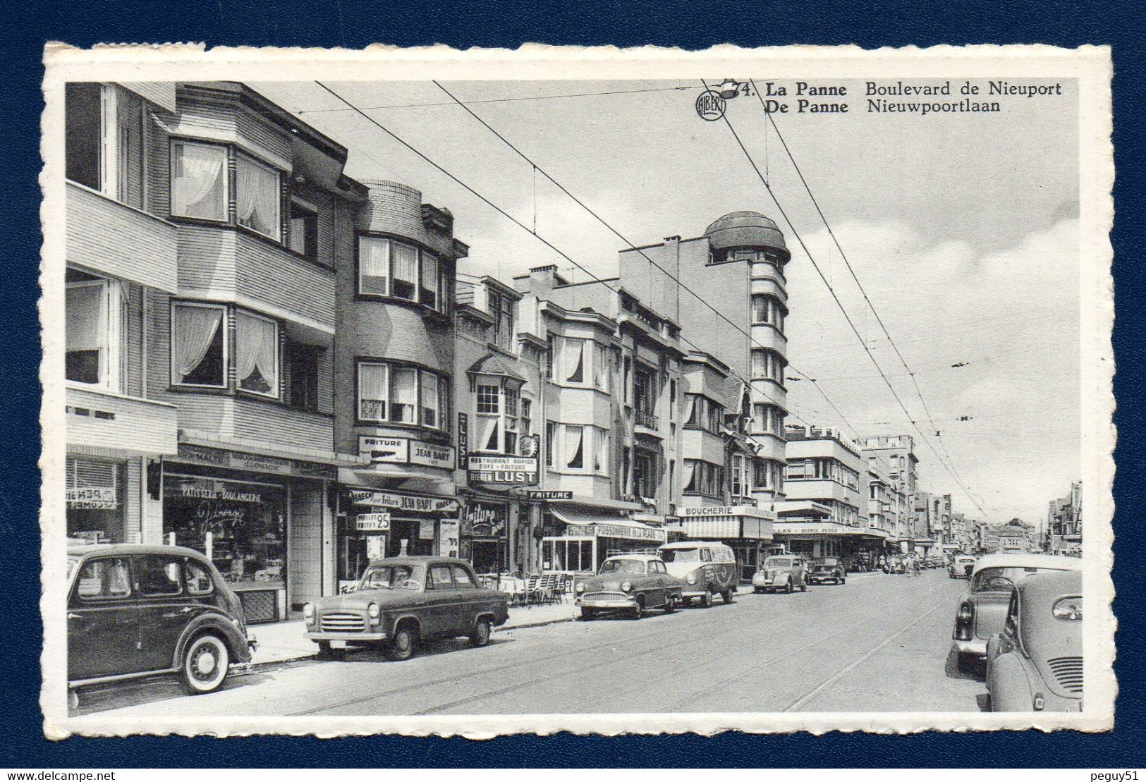 La Panne. Boulevard De Nieuport. Patisserie-Boulangerie J. Lowagié. Friture Jean Bart. Poissonnerie De La Plage. 1960 - De Panne