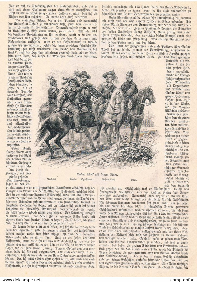A102 1084 Gustav II. Adolf Charakterbild Zum 300. Gedächtnistag Artikel / Bilder 1894 !! - Política Contemporánea