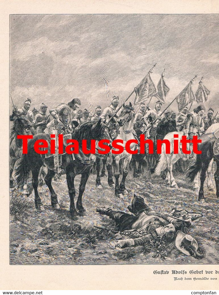 A102 1084 Gustav II. Adolf Charakterbild Zum 300. Gedächtnistag Artikel / Bilder 1894 !! - Política Contemporánea