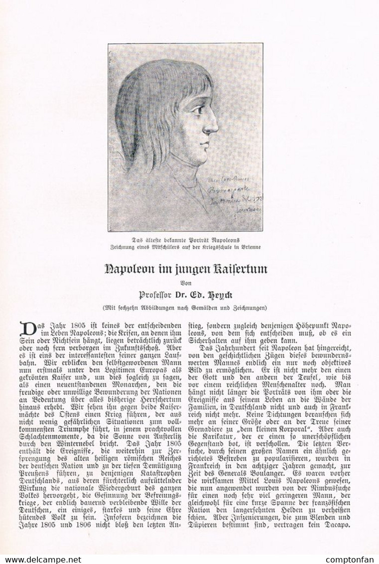 A102 1087 Napoleon Bonaparte Im Jungen Kaisertum Artikel / Bilder 1905 !! - Politica Contemporanea