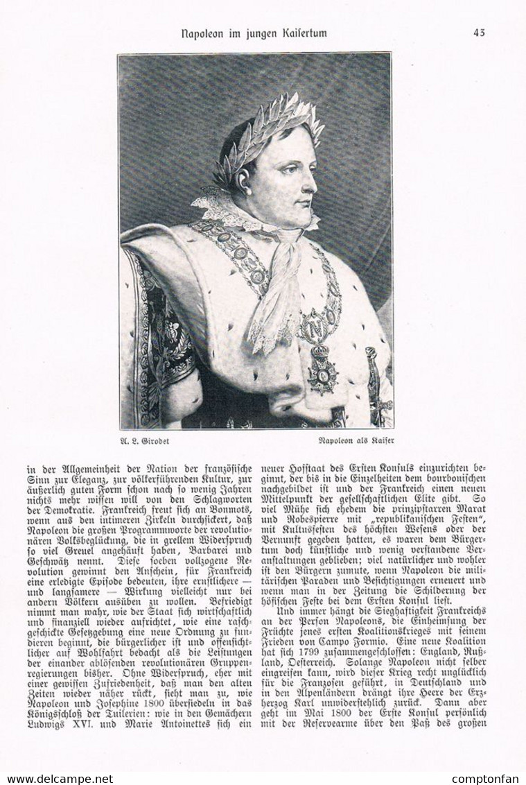 A102 1087 Napoleon Bonaparte Im Jungen Kaisertum Artikel / Bilder 1905 !! - Contemporary Politics