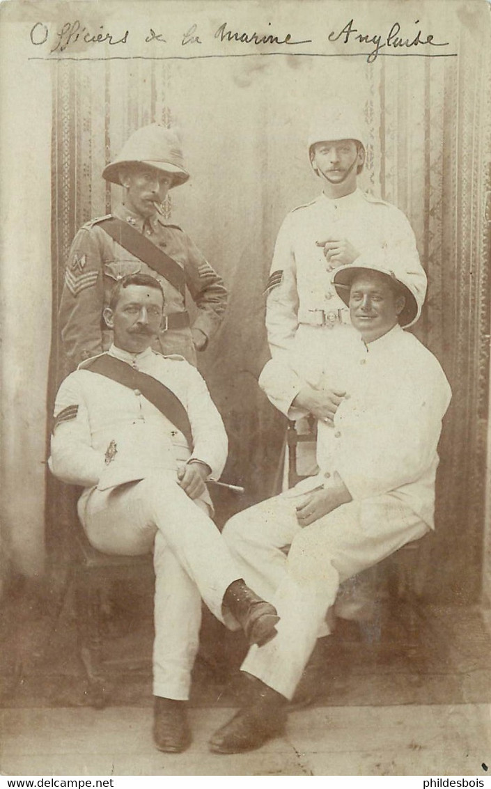 OFFICIERS DE LA MARINE ANGLAISE ( Carte Photo) - Personen