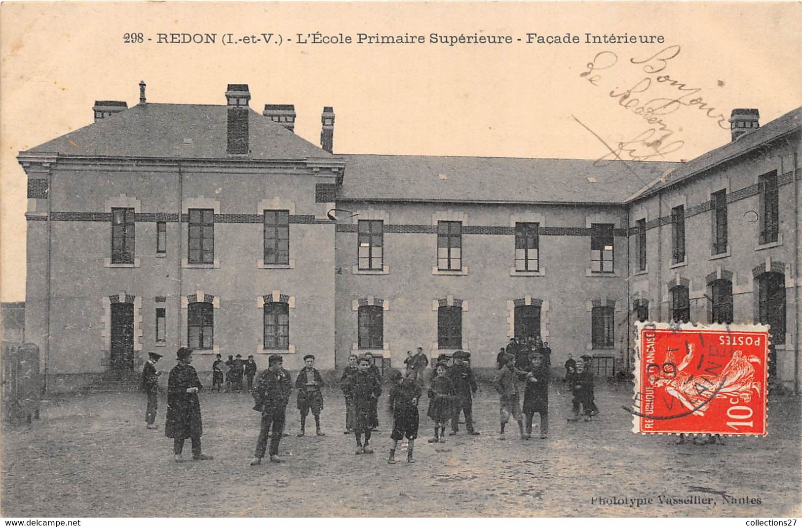 35-REDON- L'ECOLE PRIMAIRE SUPERIEURE- FACADE INTERIEURE - Redon