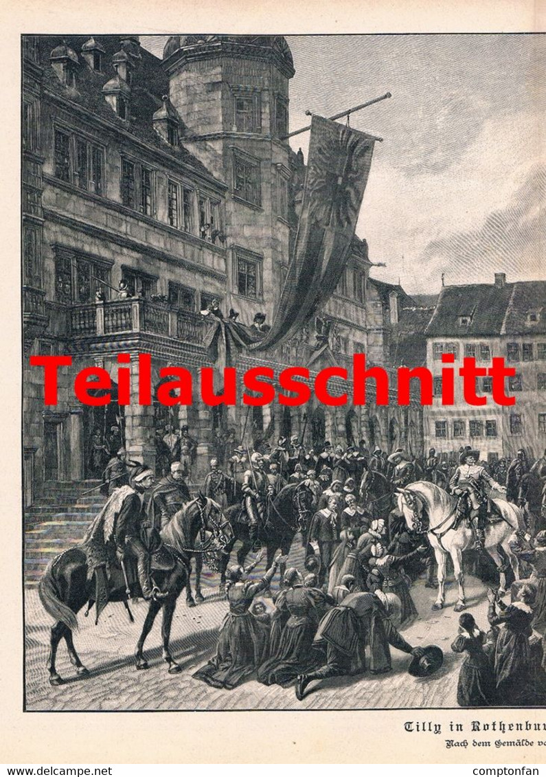 A102 1111 Fritz Birkmeyer Tilly In Rothenburg Krieg Artikel / Bilder 1897 !! - Otros & Sin Clasificación