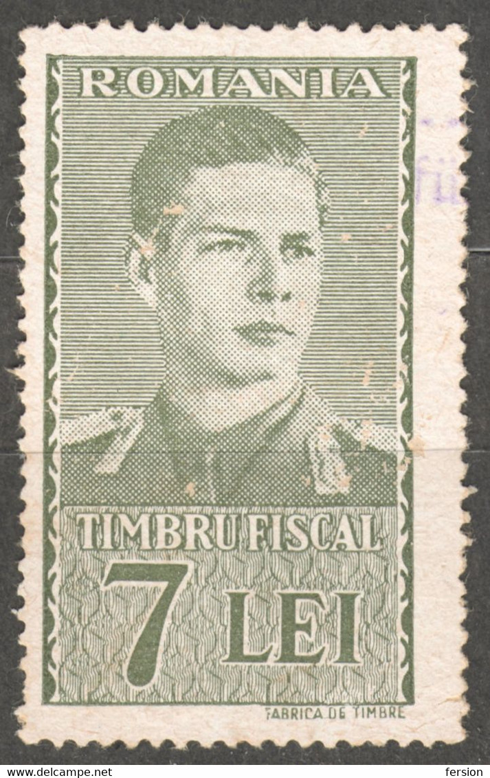 Romania - Stempelmarke - Timbru Fiscal Tax Revenue Stamp 7 LEI - Fiscaux